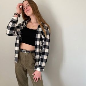 Checkered b&w flannel